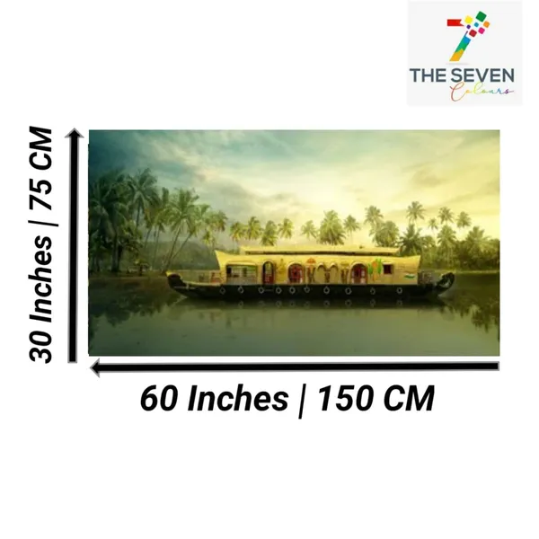 Multicolour_Beautiful_Boat_House_In_A_River_Landscape_Painting_Canvas_Abstract_Modern_Wall_Art_Decor_Big_Large_Size_Painting_Frame_For_Living_Room_(With_Wooden_Frame)_(60_By_30_Inches)