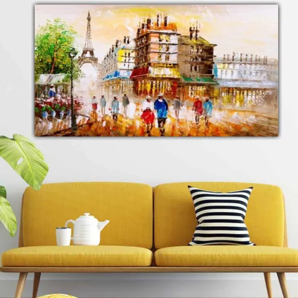 Multicolour_Landscape_Canvas_Painting_Frame_Wall_Decor_Street_View_Of_Paris_Painting_|_Big_Large_Size_Wall_Painting_Frame_|_Canvas_Painting_(Ready_To_Hang)_(48_By_24_Inches)