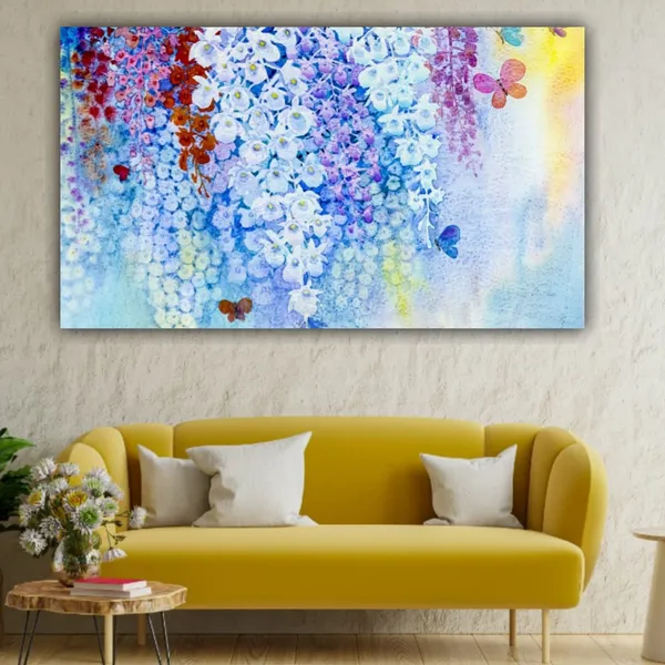 Multicolour_Beautiful_Ordchid_Flowers_Paintings_Modern_Wall_Art_Decor_Canvas_Painting_For_Living_Room_|_Bedroom_|_Office_Walls_(With_Wooden_Frame)_(60_By_30_Inches)
