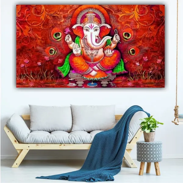 Multicolour_Beautiful_Ganesha_Paintings_Canvas_Abstract_Modern_Wall_Art_Decor_Big_Large_Size_Painting_For_Living_Room_(With_Wooden_Frame)_(60_By_30_Inches)