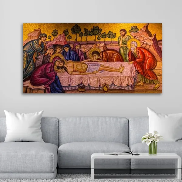 Multicolour_Ancient_Jesus_Christ_Painting_Canvas_Wall_Frame_Wall_Decor,_Big_Size_Canvas_Painting_Frame_|_Canvas_Painting_|_Last_Moment_Of_Jesus_Christ_(Ready_To_Install)_(48_By_24_Inches)