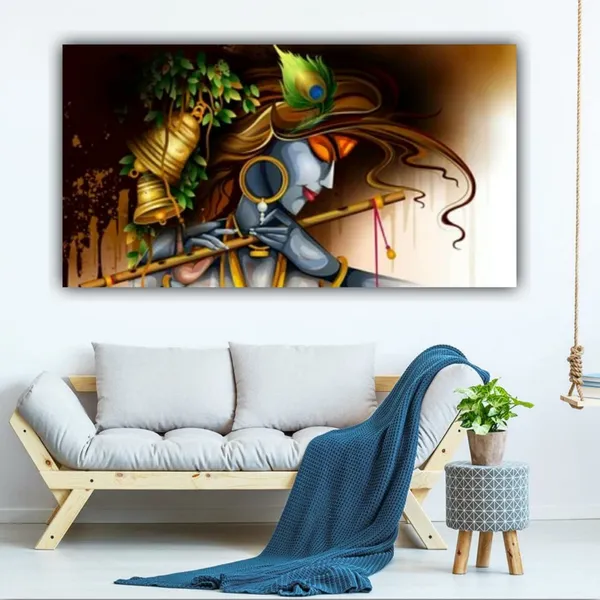 Multicolour_Beautiful_Canvas_Krishna_Painting_Abstract_Modern_Wall_Art_Paintings_Big_Size_For_Living_Room_|_Bedroom_(With_Frame)_(48_By_24_Inches)