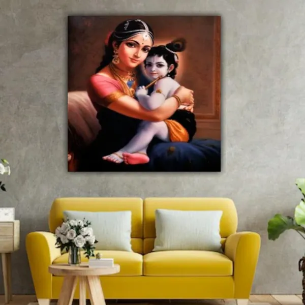 Multicolour_Lord_Krishna_Painting_With_Maa_Yasodha_Canvas_With_Frame_Painting_For_Living_Room_Wall_Decor_|_Canvas_Painting_|_Home_Decoration_(Ready_To_Hang)_(24_By_24_Inches)