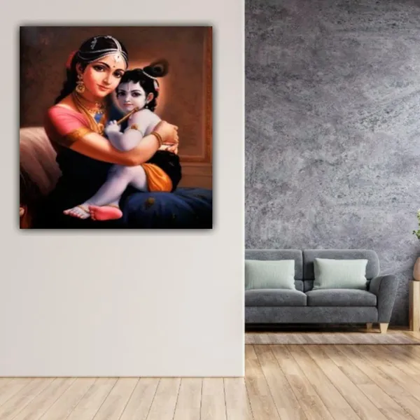 Multicolour_Lord_Krishna_Painting_With_Maa_Yasodha_Canvas_With_Frame_Painting_For_Living_Room_Wall_Decor_|_Canvas_Painting_|_Home_Decoration_(Ready_To_Hang)_(24_By_24_Inches)