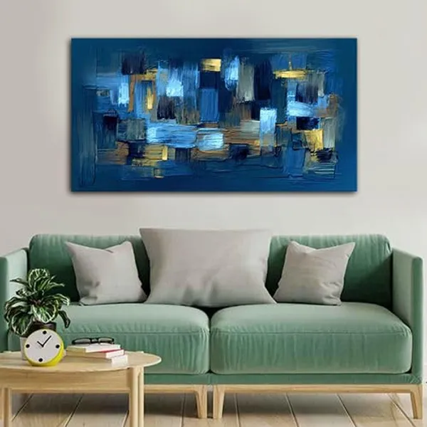 Multicolour_Beautiful_Landscape_Abstract_Blue_And_Gold_Canvas_Painting_Wall_Frame_Wall_Decor_For_Living_Room,_Modern_Art_Painting_(Ready_To_Hang)_(48_By_24_Inches)