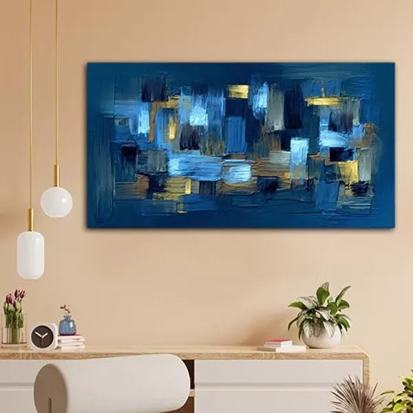 Multicolour_Beautiful_Landscape_Abstract_Blue_And_Gold_Canvas_Painting_Wall_Frame_Wall_Decor_For_Living_Room,_Modern_Art_Painting_(Ready_To_Hang)_(48_By_24_Inches)