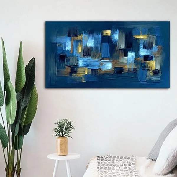 Multicolour_Beautiful_Landscape_Abstract_Blue_And_Gold_Canvas_Painting_Wall_Frame_Wall_Decor_For_Living_Room,_Modern_Art_Painting_(Ready_To_Hang)_(48_By_24_Inches)