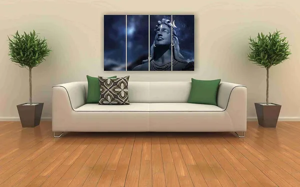 Multicolour_Lord_Shiva_Painting_Multiple_Frames_For_Living_Room,_Drawing_Room,_Bedroom,_Office_Decors,_Home_Decoration,_Gifts_(48X24_Inches)