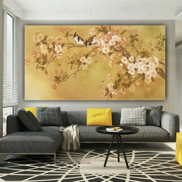 Multicolour_Beautiful_Abstract_Design_Floral_Tree_Canvas_Paintings_For_Living_Room_Big_Size_Bedroom_Wall_Art_(With_Frame)_(60_By_30_Inches)