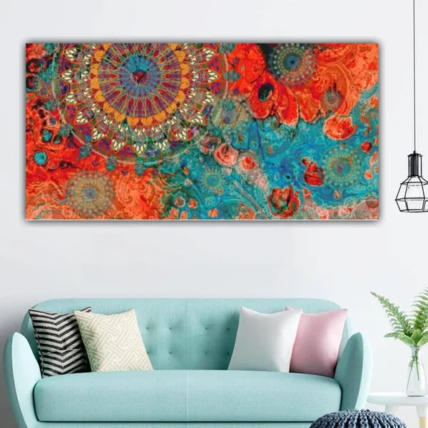 Multicolour_Beautiful_Ancient_Vedic_Abstract_Painting_For_Living_Room_Wall_Decoration_Big_Large_Size_Photo_Frame_Art_Paintings_For_Home_Decor_(With_Frame)_(48_By_24_Inches_|_120_By_60_Cm)