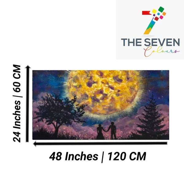 Multicolour_Landscape_Couples_Canvas_Painting_Wall_Frame_Wall_Decor_For_Living_Room_|_Couples_In_Night_Sky_Canvas_Painting_(Ready_To_Hang)_(48_By_24_Inches)