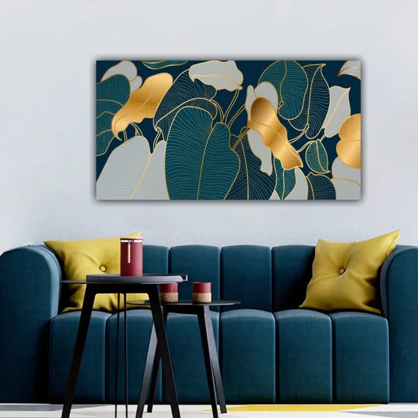 Multicolour_Abstract_Canvas_Painting_With_Frame_For_Wall_Decoration_Monstera_Leaves_Big_Large_Size_Wall_Painting_For_Living_Room_|_Bedroom_|_Office_|_Home_Decors_(60_By_30_Inches)