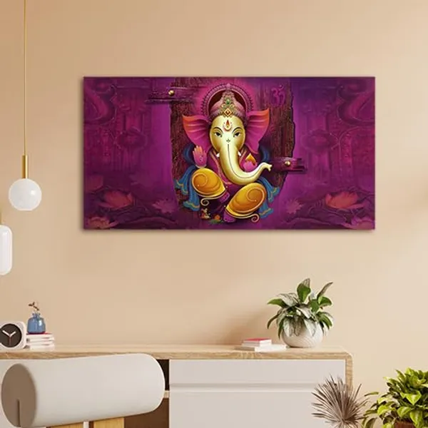 Multicolour_Beautiful_Lord_Ganesha_Painting_Canvas_Wall_Frame_For_Living_Room_Wall_Decor_|_Lord_Ganesh_Ji_Ganpati_Painting_With_Frame_|_Canvas_Painting_(Ready_To_Hang)_(48_By_24_Inches)