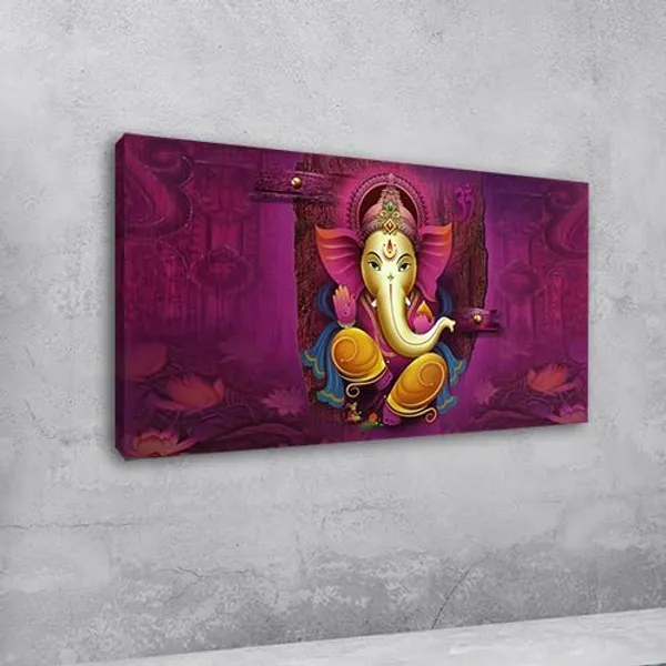 Multicolour_Beautiful_Lord_Ganesha_Painting_Canvas_Wall_Frame_For_Living_Room_Wall_Decor_|_Lord_Ganesh_Ji_Ganpati_Painting_With_Frame_|_Canvas_Painting_(Ready_To_Hang)_(48_By_24_Inches)