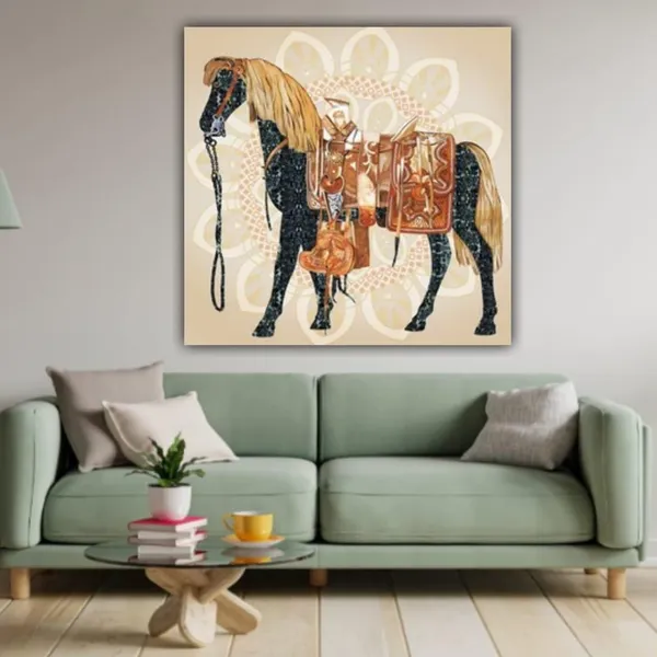 Multicolour_Abstract_Horse_Painting_Canvas_With_Frame_For_Living_Room_Wall_Decor_|_Canvas_Painting_|_Home_Decoration_(Ready_To_Hang)_(24_By_24_Inches)