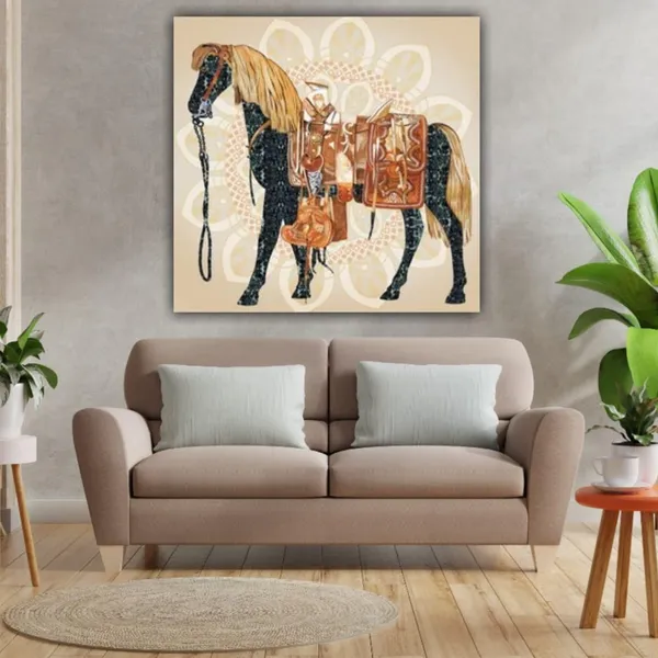 Multicolour_Abstract_Horse_Painting_Canvas_With_Frame_For_Living_Room_Wall_Decor_|_Canvas_Painting_|_Home_Decoration_(Ready_To_Hang)_(24_By_24_Inches)