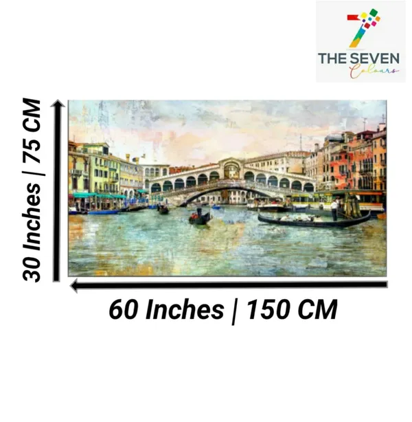 Multicolour_Beautiful_Rialto_Bridge_Canvas_Paintings_For_Living_Room_|_Bedroom_(With_Frame)_(60_By_30_Inches)
