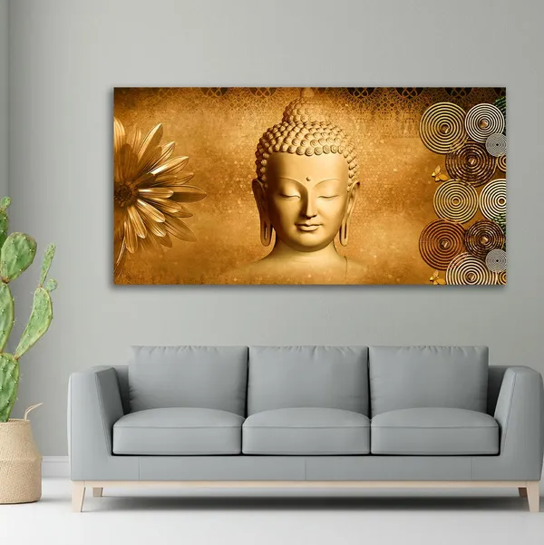 Multicolour_Beautiful_Lord_Buddha_Painting_Canvas_Wall_Frame_Wall_Decor,_Big_Size_Canvas_Painting_With_Frame_|_Canvas_Painting_|_Buddha_Painting_(Ready_To_Hang)_(60_By_30_Inches)