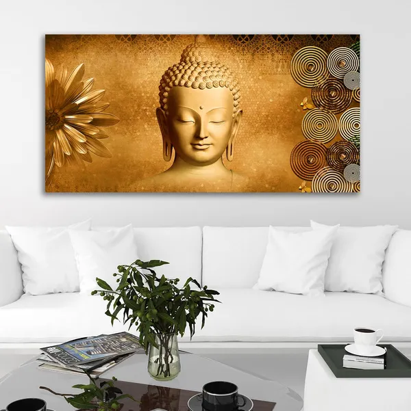 Multicolour_Beautiful_Lord_Buddha_Painting_Canvas_Wall_Frame_Wall_Decor,_Big_Size_Canvas_Painting_With_Frame_|_Canvas_Painting_|_Buddha_Painting_(Ready_To_Hang)_(60_By_30_Inches)
