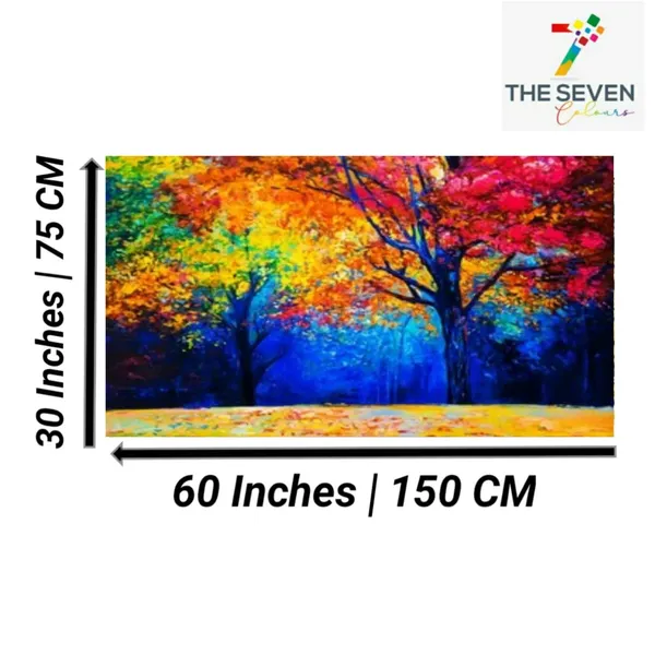 Multicolour_Beautiful_Colourful_Trees_Landscape_Paintings_Canvas_Abstract_Modern_Wall_Art_Decor_Big_Large_Size_Painting_For_Living_Room_(With_Wooden_Frame)_(60_By_30_Inches)