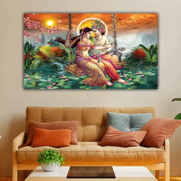 Multicolour_Beautiful_Madhubani_Radha_Krishna_Painting_With_Frame_For_Living_Room_Wall_Decor_Big_Size_Large_Photo_Home_Decoration_|_Bedroom_|_Office_Walls_(60_By_30_Inches)