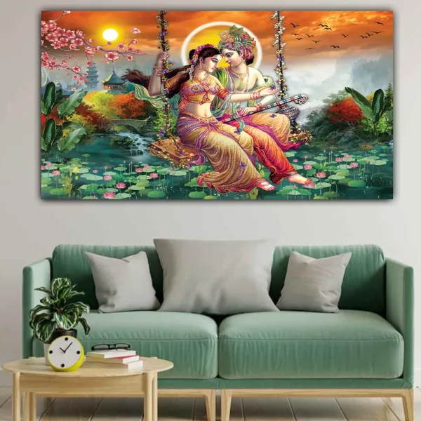 Multicolour_Beautiful_Madhubani_Radha_Krishna_Painting_With_Frame_For_Living_Room_Wall_Decor_Big_Size_Large_Photo_Home_Decoration_|_Bedroom_|_Office_Walls_(60_By_30_Inches)