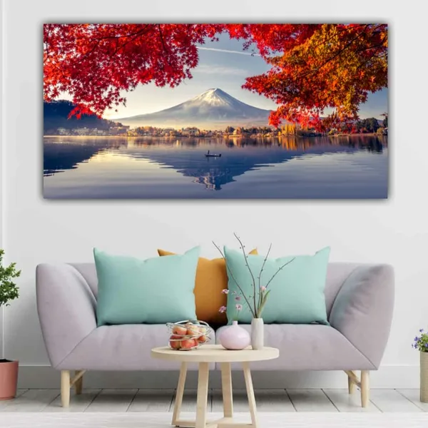 Multicolour_Beautiful_Canvas_Landscape_Painting_Mountain_In_Autumn_Abstract_Modern_Wall_Art_Decor_Big_Large_Size_Paintings_For_Living_Room_(48_By_24_Inches_|_120_By_60_Cm)_(With_Frame)