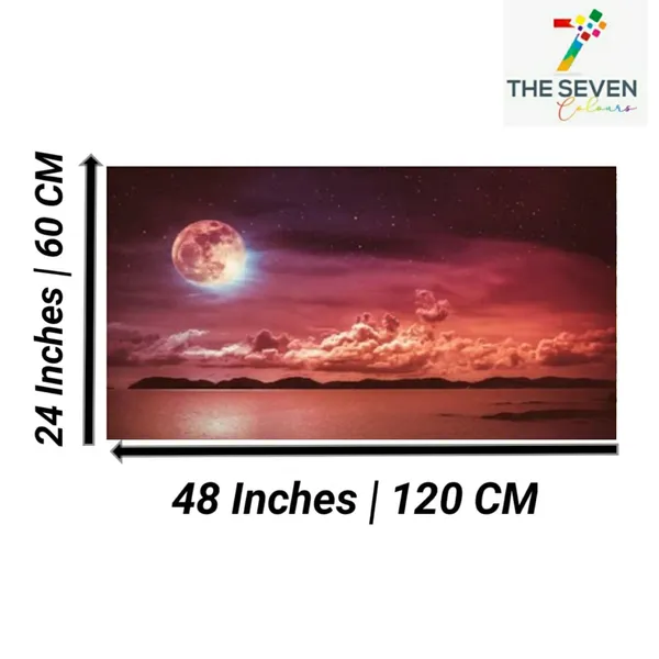 Multicolour_Beautiful_Canvas_Paintings_Full_Moon_Modern_Wall_Art_Decor_Big_Large_Size_Painting_For_Living_Room_|_Bedroom_(With_Frame)_(48_By_24_Inches_|_120_By_60_Cm)