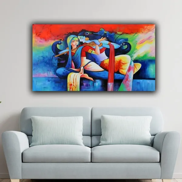 Multicolour_Beautiful_Madhubani_Radha_Krishna_Painting_With_Frame_For_Living_Room_Wall_Decor_Big_Size_Large_Photo_Home_Decoration_|_Bedroom_|_Office_Walls_(60_By_30_Inches)