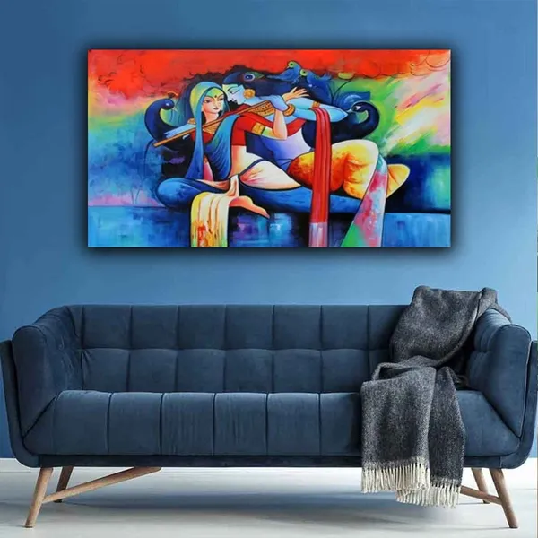 Multicolour_Beautiful_Madhubani_Radha_Krishna_Painting_With_Frame_For_Living_Room_Wall_Decor_Big_Size_Large_Photo_Home_Decoration_|_Bedroom_|_Office_Walls_(60_By_30_Inches)