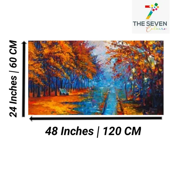 Multicolour_Beautiful_Autumn_Trees_Forest_Landscape_Paintings_Canvas_Modern_Wall_Art_Decor_Big_Large_Size_Paintings_For_Living_Room_|_Bedroom_|_Office_Walls_(With_Frame)_(48_By_24_Inches)