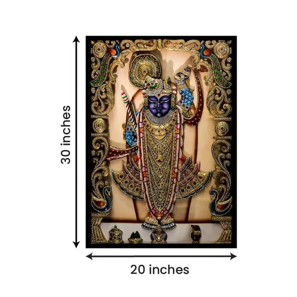 Multicolour_Beautiful_Landscape_Lord_Divine_Srinathji_Canvas_Painting_Wall_Frame_Wall_Decor_For_Living_Room,_Modern_Art_Painting_(Ready_To_Hang)_(20_By_30_Inches)
