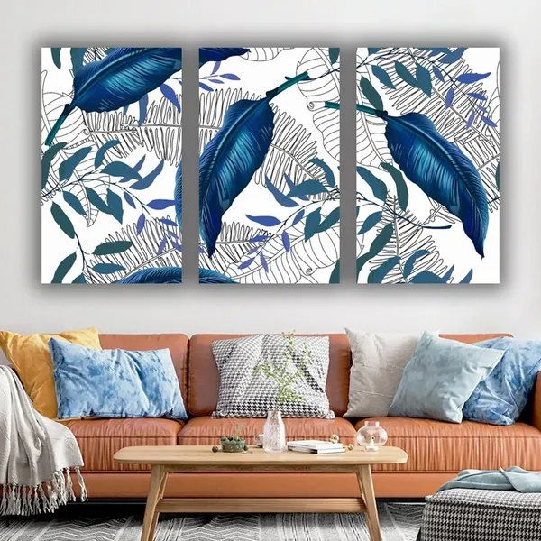Multicolour_Beautiful_Canvas_Paintings_Floral_Pattern_Abstract_Modern_Wall_Art_For_Living_Room_Multi_Frame_Pack_Of_3_(With_Frame)_(12_By_24_Inches_Each)