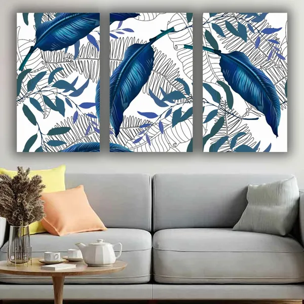 Multicolour_Beautiful_Canvas_Paintings_Floral_Pattern_Abstract_Modern_Wall_Art_For_Living_Room_Multi_Frame_Pack_Of_3_(With_Frame)_(12_By_24_Inches_Each)