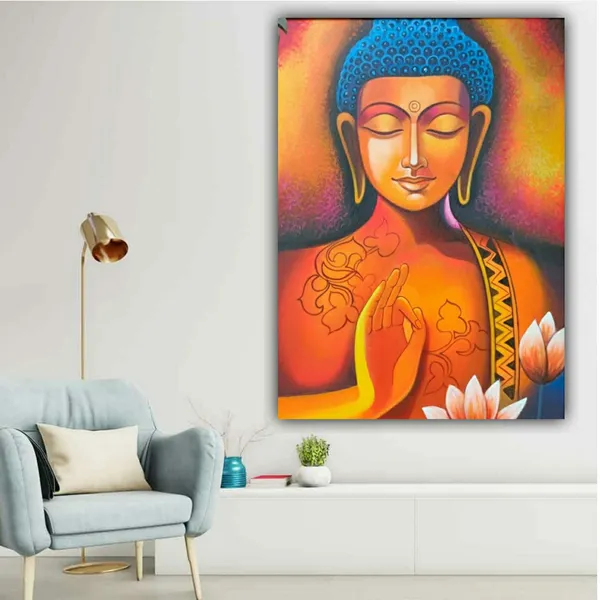 Multicolour_Beautiful_Colorful_Blessing_Buddha_Painting_(With_Frame)_(24_By_36_Inches)