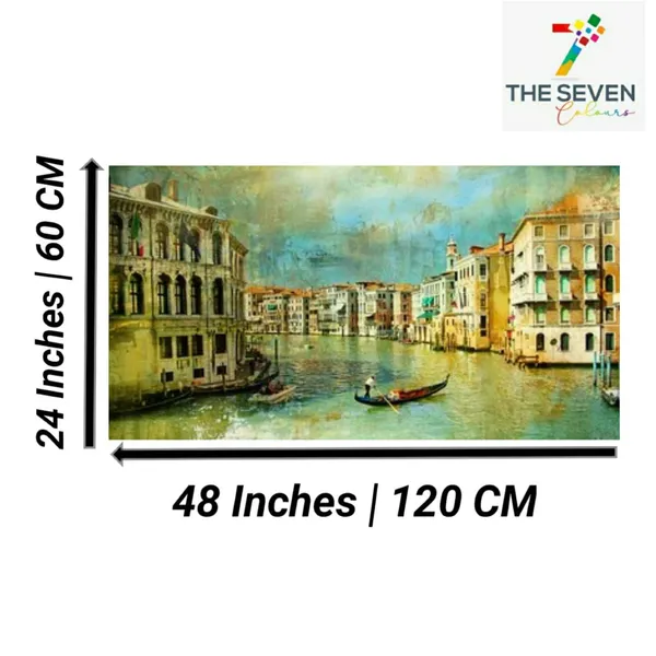 Multicolour_Beautiful_City_Of_Venice_Painting_Canvas_Abstract_Modern_Wall_Art_Decor_Big_Large_Size_Frame_For_Living_Room_|_Bedroom_(With_Frame)_(48_By_24_Inches_|_120_By_60_Inches)