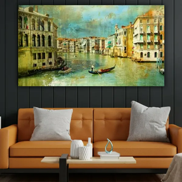 Multicolour_Beautiful_City_Of_Venice_Painting_Canvas_Abstract_Modern_Wall_Art_Decor_Big_Large_Size_Frame_For_Living_Room_|_Bedroom_(With_Frame)_(48_By_24_Inches_|_120_By_60_Inches)