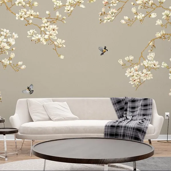 Multicolour_Premium_Two_Birds_Yellow_White_Flower_Artful_Wallpaper_For_Living_Room,_Bedroom_|_Self_Adhesive_Just_Peel_And_Stick_Wallpaper_For_Office_Wall_Decors
