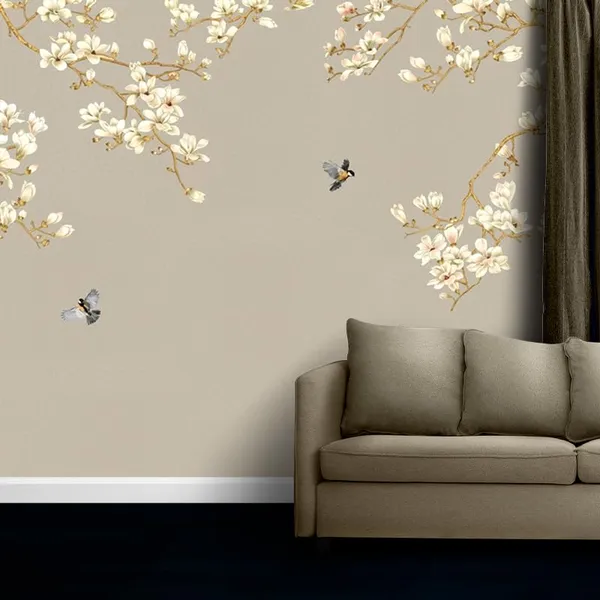 Multicolour_Premium_Two_Birds_Yellow_White_Flower_Artful_Wallpaper_For_Living_Room,_Bedroom_|_Self_Adhesive_Just_Peel_And_Stick_Wallpaper_For_Office_Wall_Decors