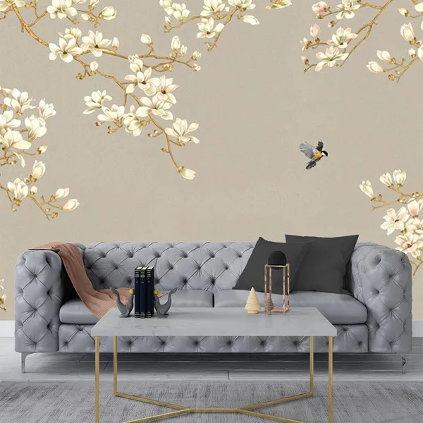 Multicolour_Premium_Two_Birds_Yellow_White_Flower_Artful_Wallpaper_For_Living_Room,_Bedroom_|_Self_Adhesive_Just_Peel_And_Stick_Wallpaper_For_Office_Wall_Decors
