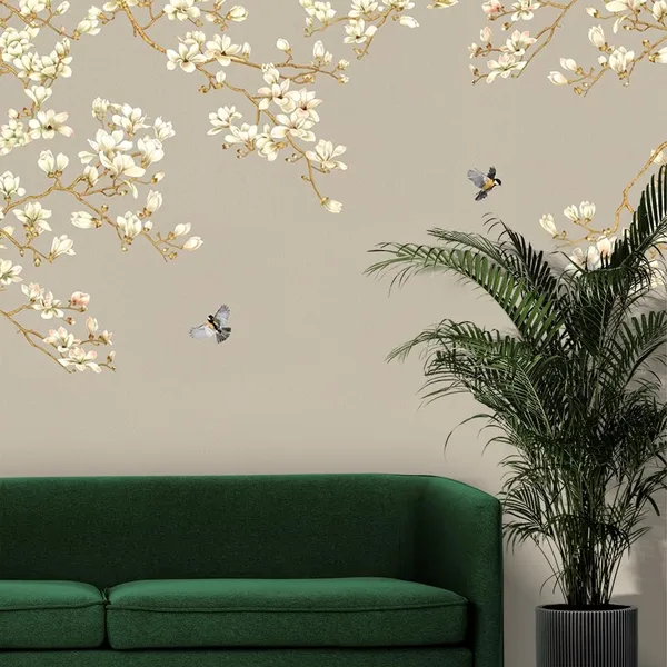 Multicolour_Premium_Two_Birds_Yellow_White_Flower_Artful_Wallpaper_For_Living_Room,_Bedroom_|_Self_Adhesive_Just_Peel_And_Stick_Wallpaper_For_Office_Wall_Decors