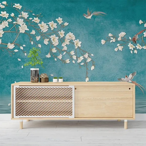 Multicolour_Premium_Happy_Birds_In_Blue_River_Wallpaper_For_Living_Room,_Bedroom_|_Self_Adhesive_Just_Peel_And_Stick_Wallpaper_For_Office_Wall_Decors