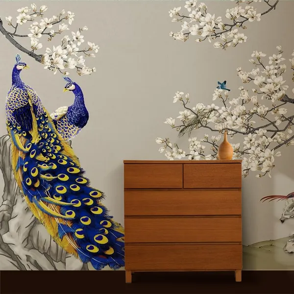 Multicolour_Premium_Two_Love_Peacock_Peahen_Wallpaper_For_Living_Room,_Bedroom_|_Self_Adhesive_Just_Peel_And_Stick_Wallpaper_For_Office_Wall_Decors