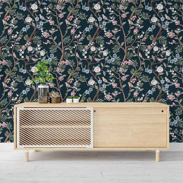 Multicolour_Premium_Blue_White_Pink_Flowers_Wallpaper_For_Living_Room,_Bedroom_|_Self_Adhesive_Just_Peel_And_Stick_Wallpaper_For_Office_Wall_Decors