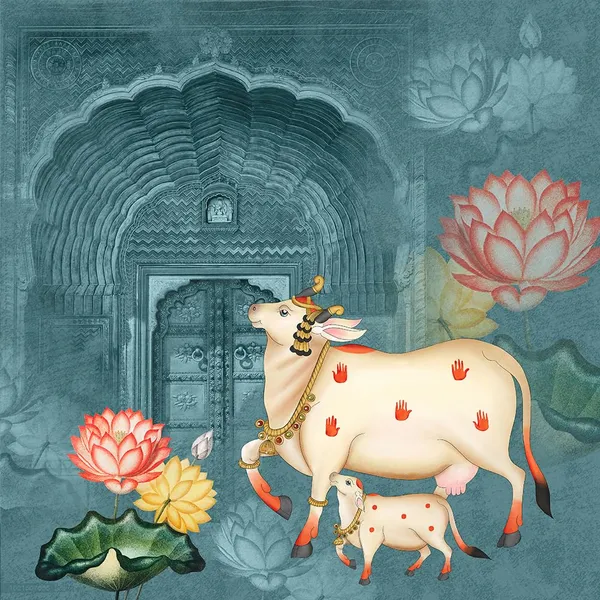 Multicolour_Premium_Rajasthani_Pichwai_Cow_Mother_Wallpaper_For_Living_Room,_Bedroom_|_Self_Adhesive_Just_Peel_And_Stick_Wallpaper_For_Office_Wall_Decors