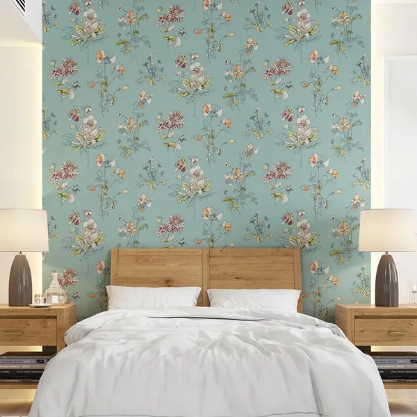 Multicolour_Multiple_Flower_Blue_Wallpaper_For_Living_Room,_Bedroom_|_Self_Adhesive_Just_Peel_And_Stick_Wallpaper_For_Office_Wall_Decors