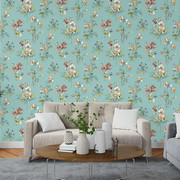 Multicolour_Multiple_Flower_Blue_Wallpaper_For_Living_Room,_Bedroom_|_Self_Adhesive_Just_Peel_And_Stick_Wallpaper_For_Office_Wall_Decors