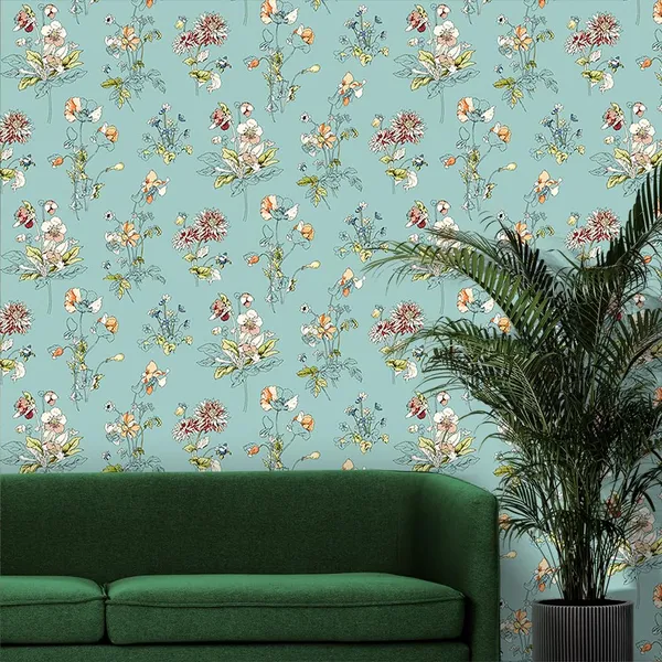 Multicolour_Multiple_Flower_Blue_Wallpaper_For_Living_Room,_Bedroom_|_Self_Adhesive_Just_Peel_And_Stick_Wallpaper_For_Office_Wall_Decors