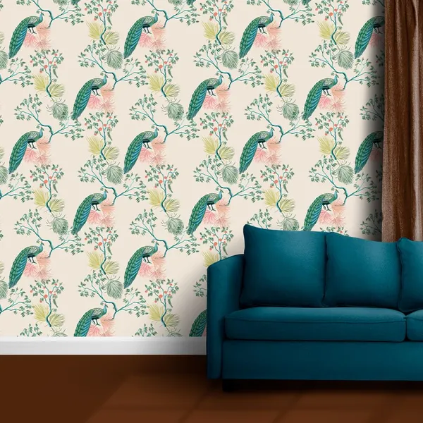 Multicolour_Peacocks_Pink_Wallpaper_For_Living_Room,_Bedroom_|_Self_Adhesive_Just_Peel_And_Stick_Wallpaper_For_Office_Wall_Decors