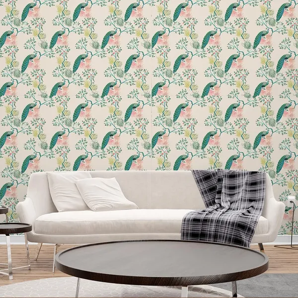 Multicolour_Peacocks_Pink_Wallpaper_For_Living_Room,_Bedroom_|_Self_Adhesive_Just_Peel_And_Stick_Wallpaper_For_Office_Wall_Decors
